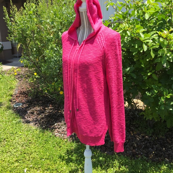 Ellen Tracy Rose color zipper XL Hooded Jacket - Picture 7 of 7